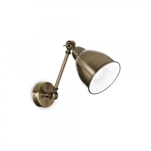 Ideal lux 027876 Newton Nástěnné svítidlo | E27 | Barevný kov | Bronz