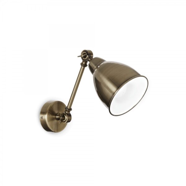 Ideal lux 027876 Newton Nástěnné svítidlo | E27 | Barevný kov | Bronz
