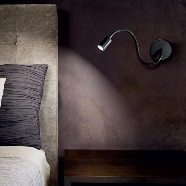 Ideal lux 097190 Focus LED nástěnní svítidlo | Teplá bílá | Černá | 3W