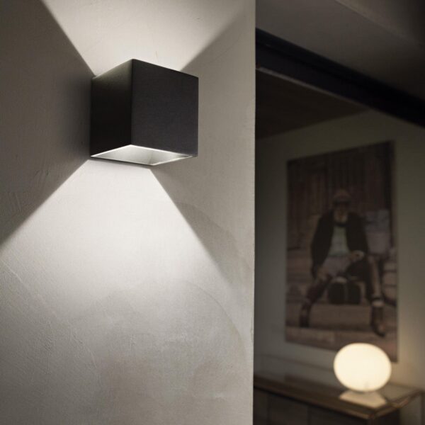 Ideal lux 142302 Rubik LED Nástěnné venkovní světlo | Přírodní bílá | Černá | 9W