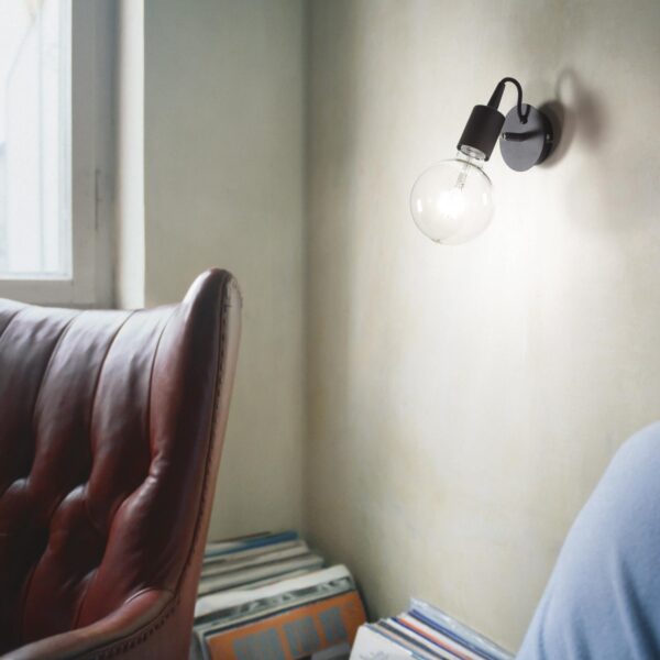 Ideal lux 148908 Edison Nástěnné svítidlo | E27 | Černá