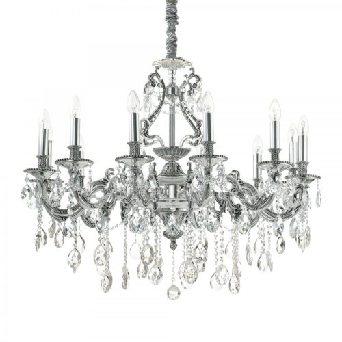 Ideal lux 164953 Gioconda Lustr | E14 | Kov | Stříbrná