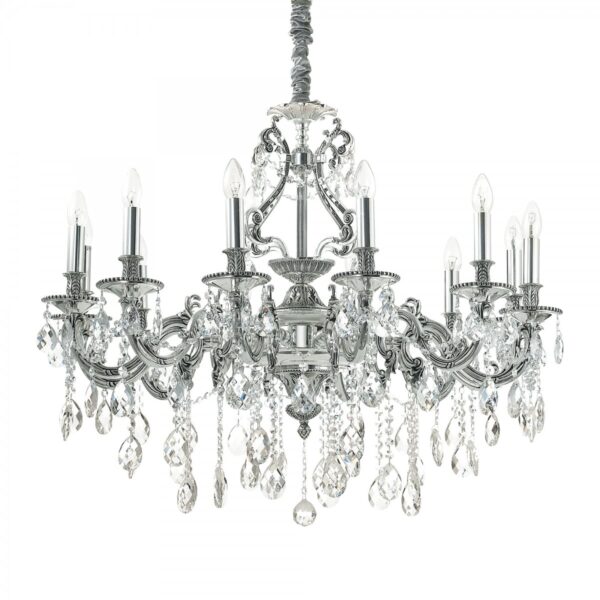 Ideal lux 164953 Gioconda Lustr | E14 | Kov | Stříbrná