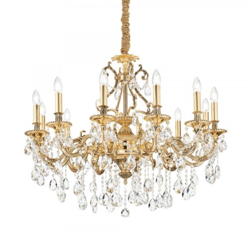 Ideal lux 164960 Gioconda Lustr | E14 | Barevný kov | Zlatá