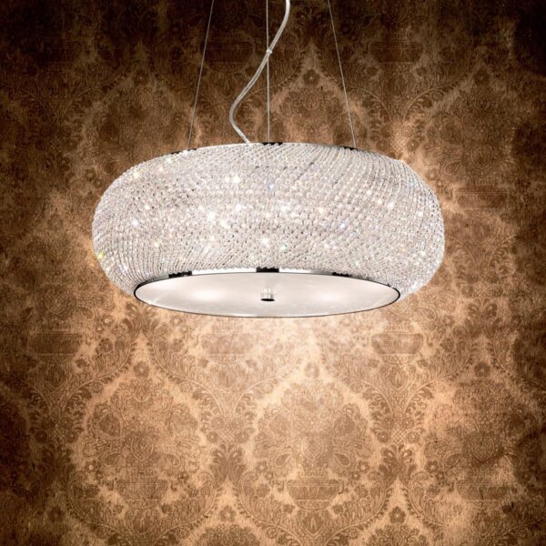 Ideal lux 164977 Pasha Lustr | E14 | Chrom | Kov