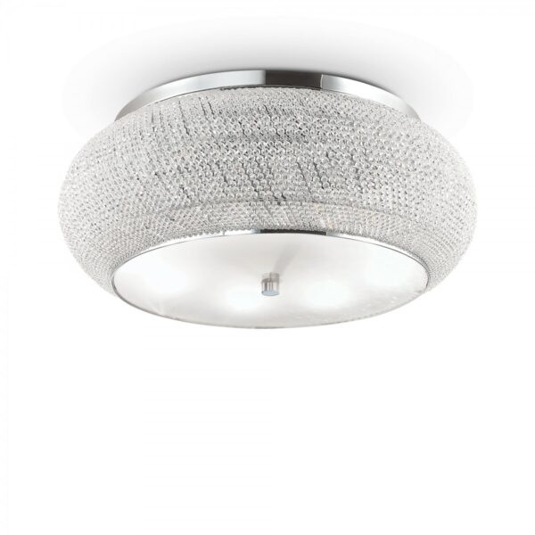 Ideal lux 164991 Pasha Stropní svítidlo | E14 | Chrom | Kov