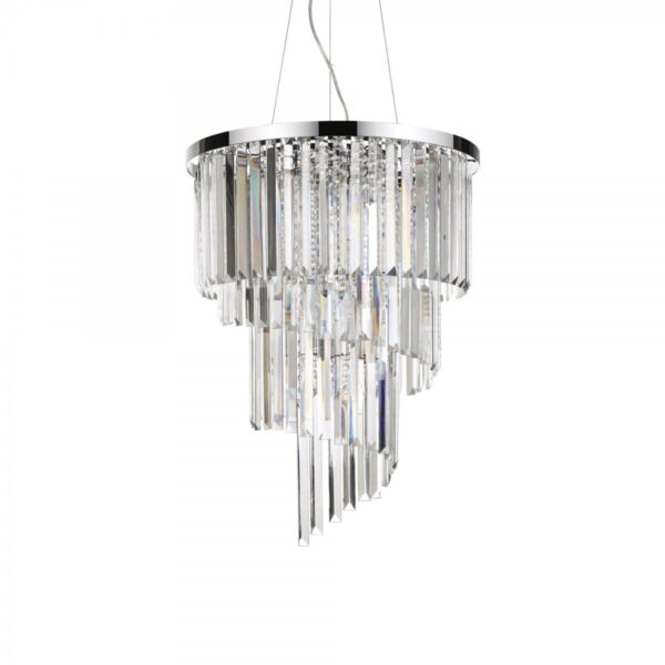 Ideal lux 166247 Carlton Křišťálový lustr | E14 | Chrom | Kov