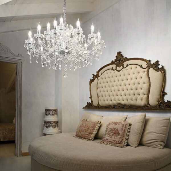 Ideal lux 167268 Napoleon Lustr | E14 | Chrom | Kov