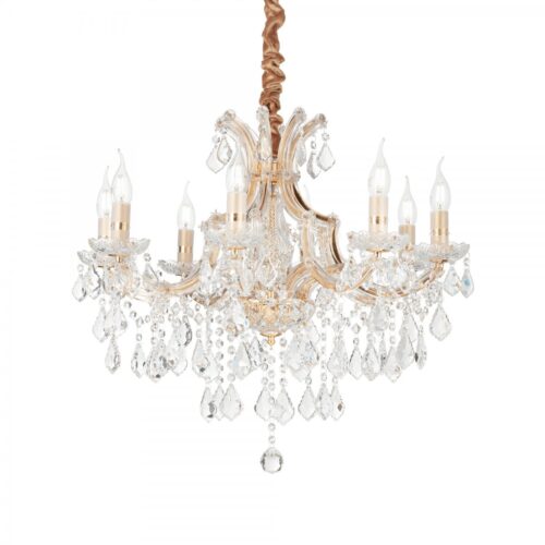 Ideal lux 167398 Napoleon Lustr | E14 | Barevný kov | Zlatá