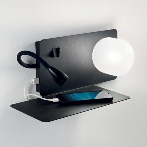 Ideal lux 174808 Book LED nástěnní svítidlo | Teplá bílá | Černá | 28/3W
