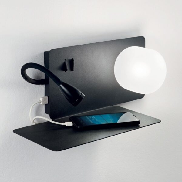 Ideal lux 174808 Book LED nástěnní svítidlo | Teplá bílá | Černá | 28/3W