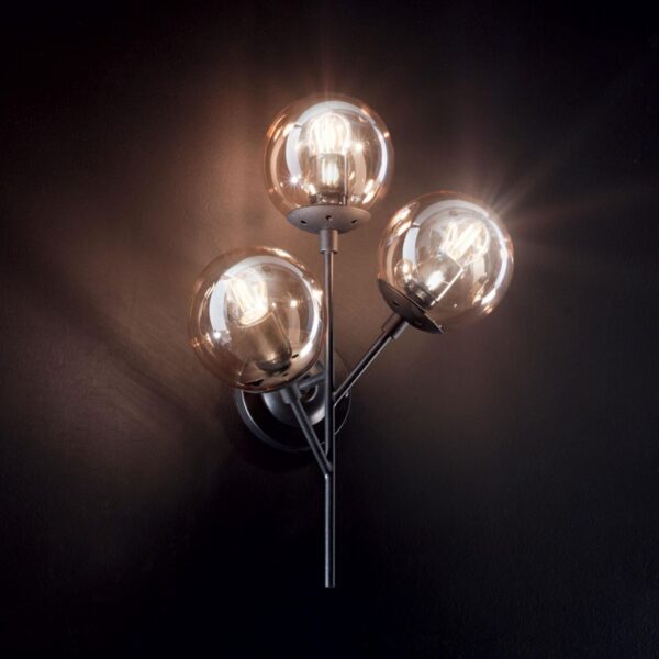 Ideal lux 187006 Kepler Nástěnné svítidlo | E27 | Černá
