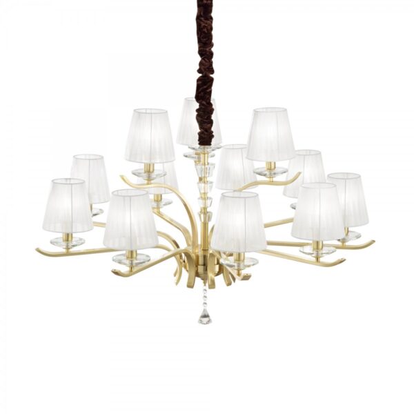 Ideal lux 197746 Ottone Lustr | E14 | Barevný kov | Mosaz
