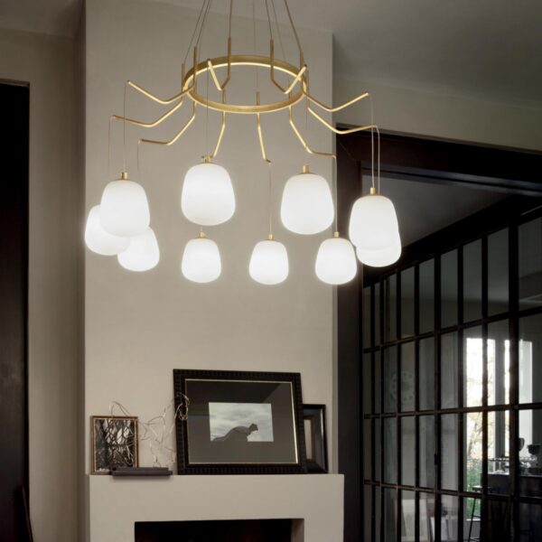 Ideal lux 206394 Karousel Lustr | G9 | Barevný kov | Mosaz