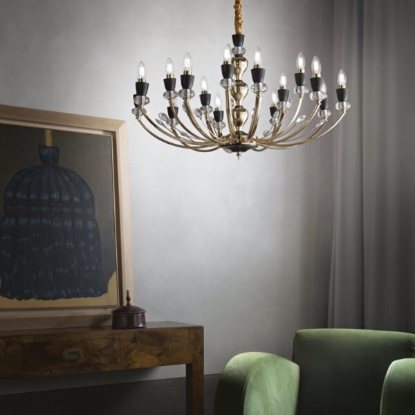 Ideal lux 206639 Vanity Lustr | E14 | Barevný kov | Zlatá
