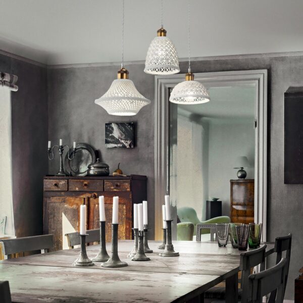 Ideal lux 206820 Lugano Lustr | E27 | Bílá