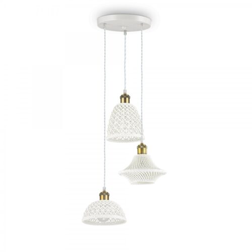 Ideal lux 206875 Lugano Lustr | E27 | Bílá