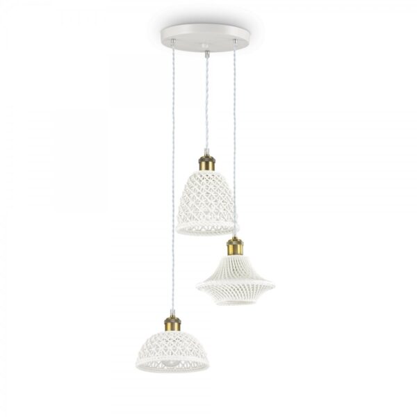 Ideal lux 206875 Lugano Lustr | E27 | Bílá