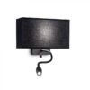 Ideal lux 215709 Hotel LED nástěnní svítidlo | Teplá bílá | Černá | 60/1W