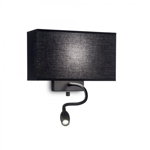 Ideal lux 215709 Hotel LED nástěnní svítidlo | Teplá bílá | Černá | 60/1W