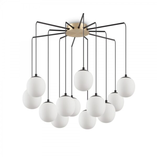 Ideal lux 236957 Rhapsody Skleněný lustr | G9 | Barevný kov | Mosaz