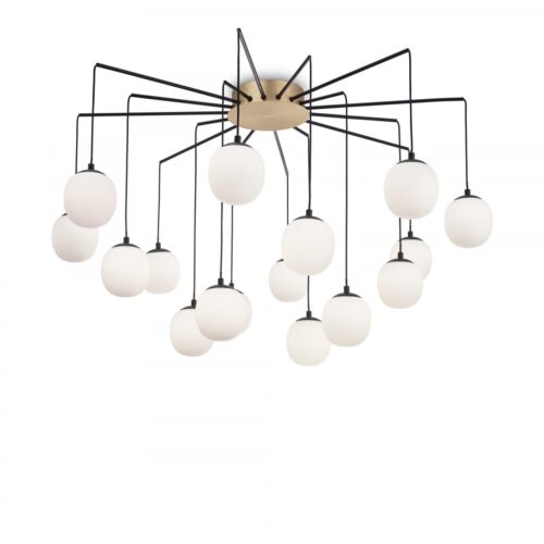Ideal lux 236964 Rhapsody Skleněný lustr | G9 | Barevný kov | Mosaz