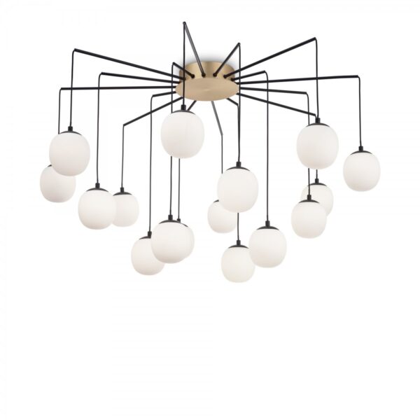 Ideal lux 236964 Rhapsody Skleněný lustr | G9 | Barevný kov | Mosaz