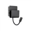 Ideal lux 237930 Probeusb LED Nástěnní svítidlo s vypínačem | Teplá bílá | 9W | Černá
