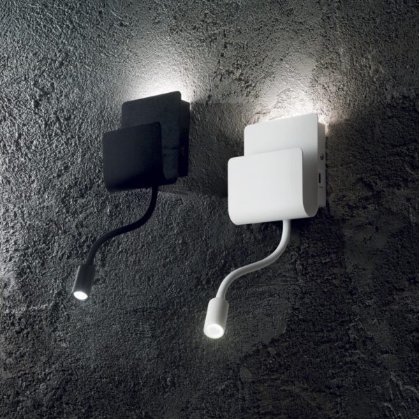 Ideal lux 243160 Probeusb LED Nástěnní svítidlo s vypínačem | Teplá bílá | 9W | Bílá