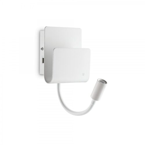 Ideal lux 243160 Probeusb LED Nástěnní svítidlo s vypínačem | Teplá bílá | 9W | Bílá