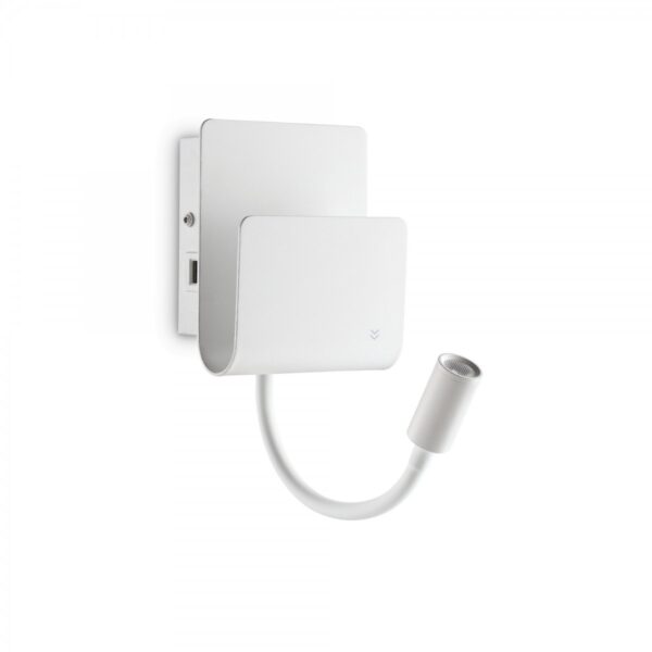 Ideal lux 243160 Probeusb LED Nástěnní svítidlo s vypínačem | Teplá bílá | 9W | Bílá