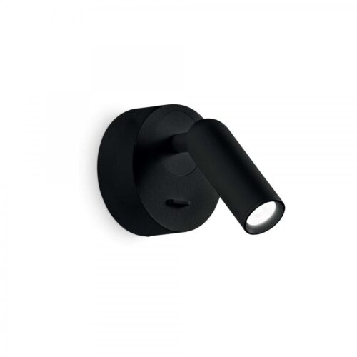 Ideal lux 260617 Bean LED Nástěnní svítidlo s vypínačem | Teplá bílá | 35W | Černá