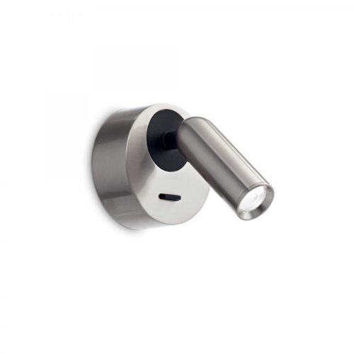 Ideal lux 260631 Bean LED Nástěnní svítidlo s vypínačem | Teplá bílá | 35W | Kov | Nikl