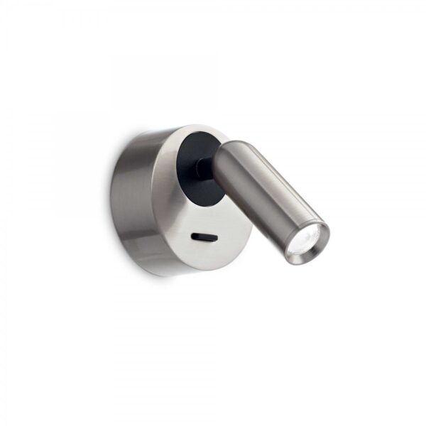 Ideal lux 260631 Bean LED Nástěnní svítidlo s vypínačem | Teplá bílá | 35W | Kov | Nikl
