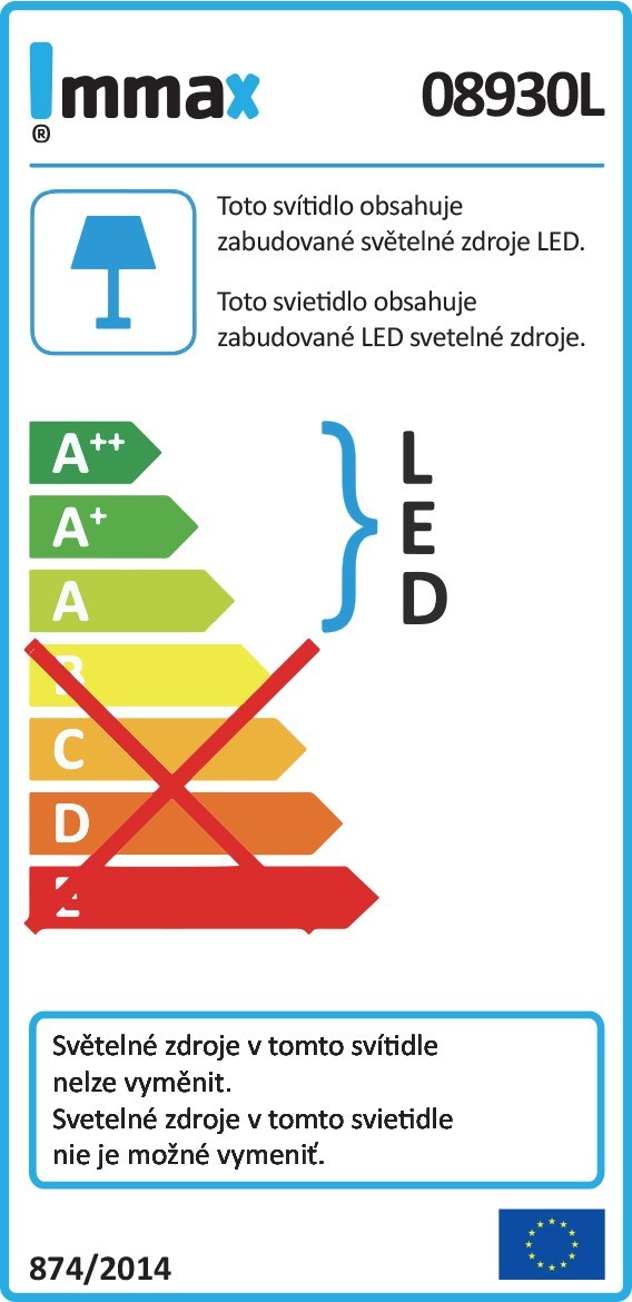 Immax 08930L LED stolní lampička | Variabilní | 9W | Černá