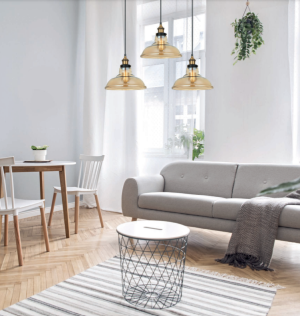 Italux 5902854532063 Skleněný lustr | E27 | Černá