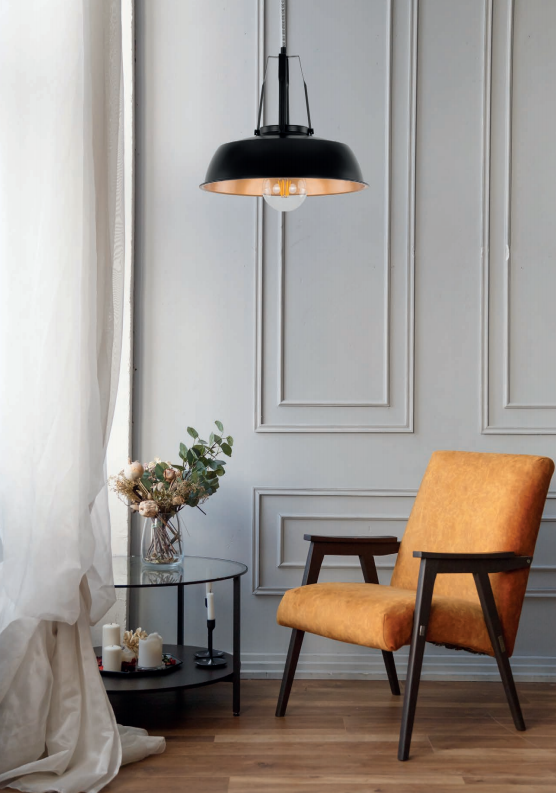 Italux 5900644435808 Lustr | E27 | Barevný kov | Černá | Zlatá