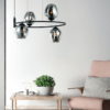 Italux 5900644439820 Skleněný lustr | E27 | Šedá