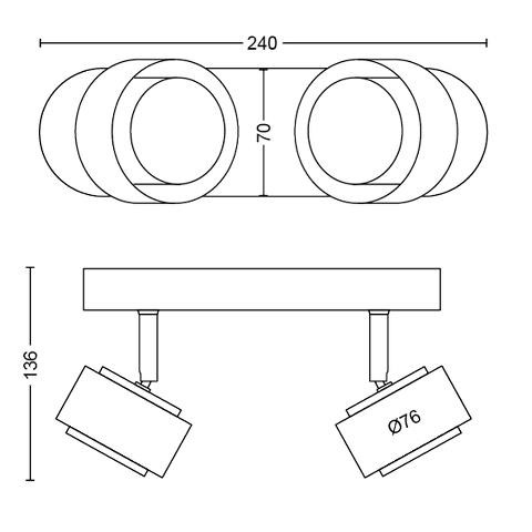 Philips 50652/30/P0 LED stropní svítidlo | Teplá bílá | 2 x 4,3 W | 6