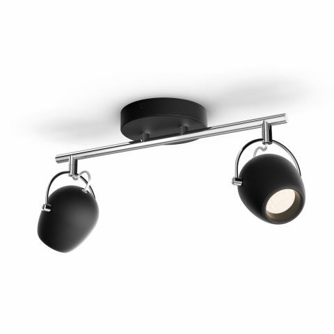 Philips 50612/30/P0 LED bodové svítidlo | Teplá bílá | Černá | 2 x 4,3 W | 2