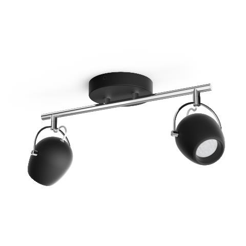 Philips 50612/30/P0 LED bodové svítidlo | Teplá bílá | Černá | 2 x 4,3 W | 3