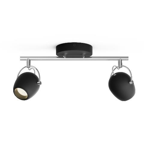 Philips 50612/30/P0 LED bodové svítidlo | Teplá bílá | Černá | 2 x 4,3 W | 4