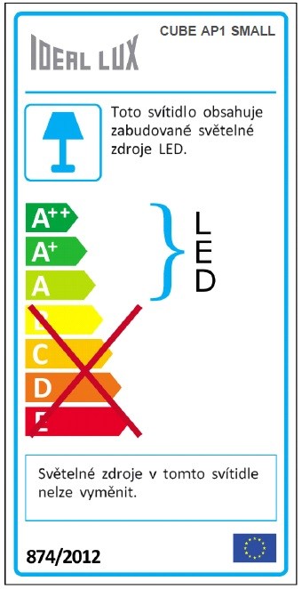 Ideal lux 161785 Cuba Medium LED nástěnní svítidlo | Teplá bílá | 6W