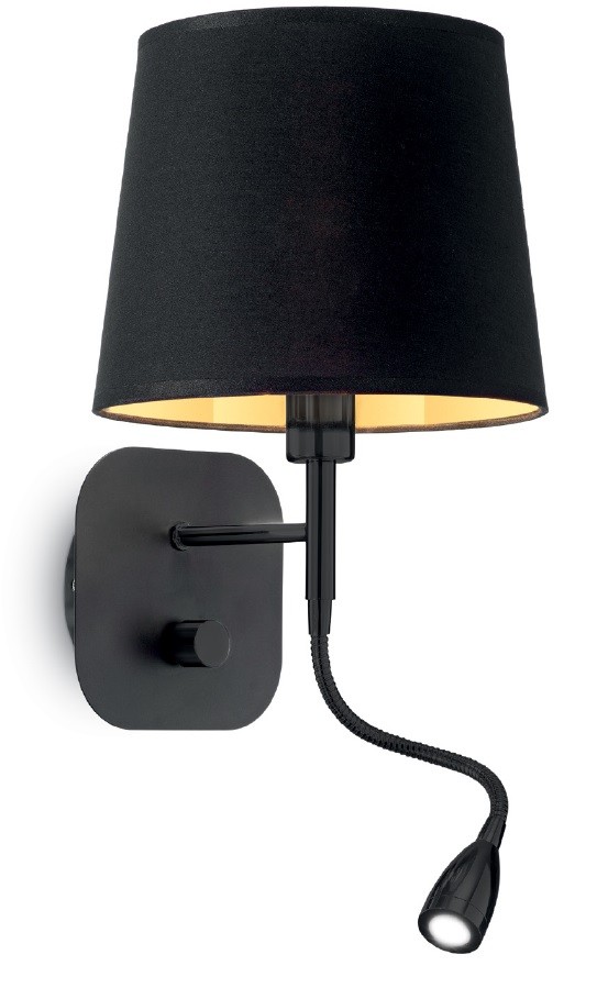 Ideal lux 158242 Nordik LED nástěnní svítidlo | Teplá bílá | Černá | 40/1W