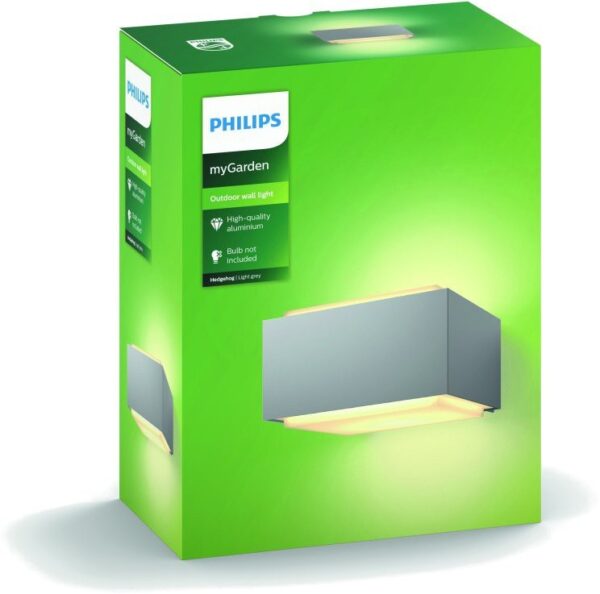 Philips 17337/87/PN Hedgehog Nástěnné venkovní světlo | E27 | Šedá