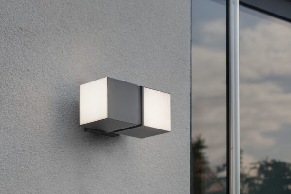 Lutec 5193801118 Cuba LED Nástěnné venkovní světlo | Teplá bílá | 23W | Šedá