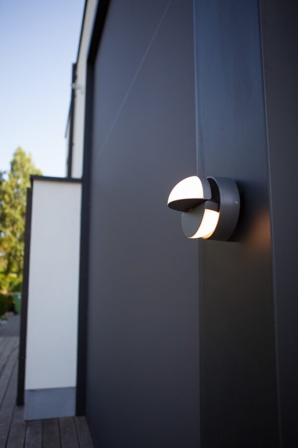 Lutec 5199001118 Eklips LED Nástěnné venkovní světlo | Teplá bílá | 13W | Šedá
