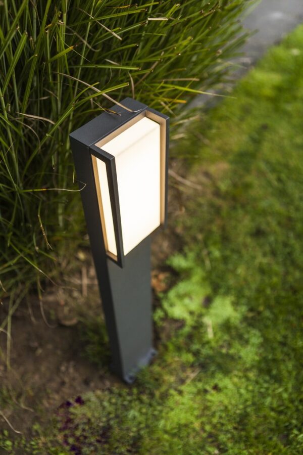 Lutec 7193001118 Qubo LED Zahradní sloupkové světlo | Teplá bílá | 18W | Šedá
