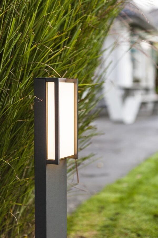 Lutec 7193001118 Qubo LED Zahradní sloupkové světlo | Teplá bílá | 18W | Šedá