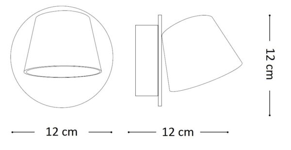 Ideal lux 167121 Gim Nero LED nástěnní svítidlo | Teplá bílá | Černá | 6W